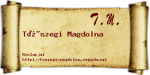 Tószegi Magdolna névjegykártya