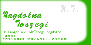 magdolna toszegi business card